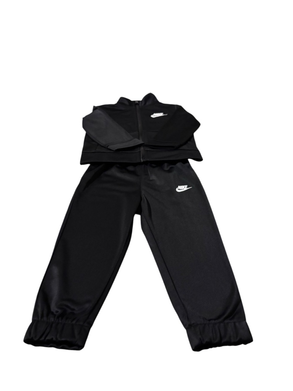 Nike Toddler Boy Black Tracksuit with White Swoosh
